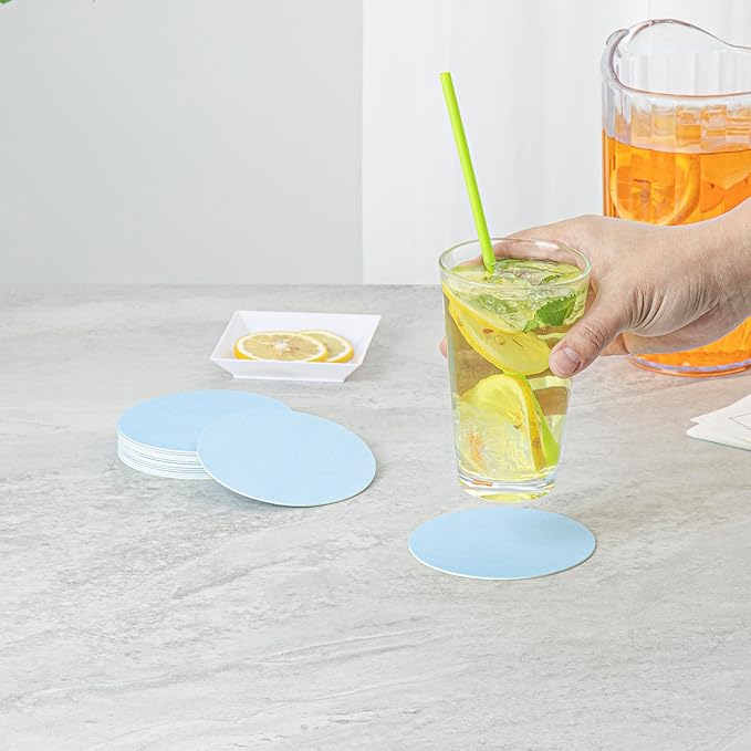 Restaurantware Paper Coasters 100 Pack of 4 Inch Disposable Beverage Coasters Absorbent for Hot and Cold Drinks Black Coffee Cup Essentials for Table Decor, Kitchen, Home Patio or Living Room