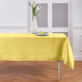 Solino Home Linen Tablecloth for Rectangle Tables 60 x 90 Inch - 100% Pure Linen Sunshine Yellow Table Cloth - Fete, Machine Washable Cloth Tablecloth for Spring, Easter