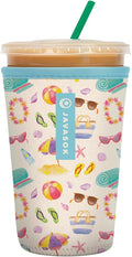 Sok It JavaSok Iced Coffee & Cold Soda Insulated Neoprene Cup Sleeve (Beach Life, Medium: 22-28oz)