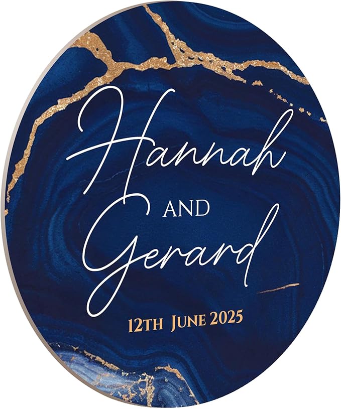 100 Pack Personalized Wedding Coasters, Custom Cardboard Coasters for Drinks with Photo Print and Text, Keepsake Wedding Favors and Gifts for Couples, 3.95" Round (Design 5)