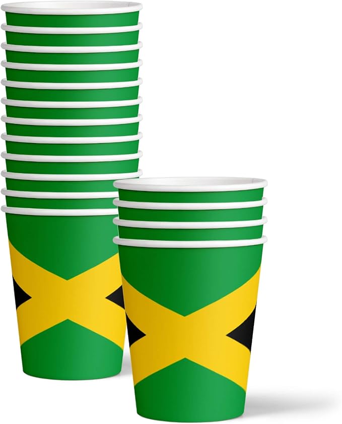 Jamaican Flag Jamaica Birthday Party Supplies Set Plates Napkins Cups Tableware Kit for 16