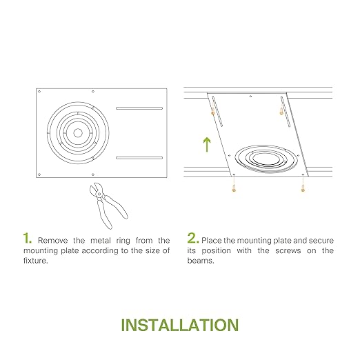 ASD 18 Inch New Construction Mounting Plate with Asymmetric Round Hole - 3/4/6 Inch Flat Steel Rough in Wafer Light Bracket, Shallow LED Recessed Lighting Housing, 24 Pack