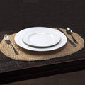 Jute Woven Oval Placemats Set of 6, Brown Plate Charger 12x16 inches Jute Heat Resistant Non-Slip Weave Place mats Farmhouse Straw Braided Rattan Tablemats Wicker Placemats for Dining Table