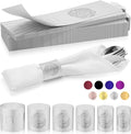 Christmas Napkin Rings Set of 200, 2 Colors in 1, Reusable Adjustable Napkin Bands for Holiday Parties, Wedding, Thanksgiving Table Decor, Waterproof Tear-Proof (Silver) Great Gift Idea