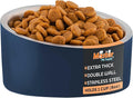 Master Pet Supply Stainless Steel Slanted Dog Cat Food Bowl - 8 oz Heavy Duty - Navy Blue, Double Wall Insulated, Non-Slip Elevated Bowl for French Bulldogs Pugs Cats, Anti Rust Dishwasher Safe