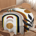 Mid Century Boho Round Tablecloth, Modern Abstract Sun Moon Bohemian Leaves Tablecloth for Home Party Dining Room Kitchen Decor 70Inch(178cm)