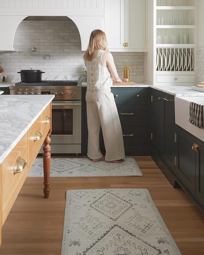 House of Noa Nama Standing Mat – Anti-Fatigue Cushioned Kitchen Mats for Floor | Ergonomic Bounce-Back Foam Kitchen Mats | Anti-Fatigue Mats for Kitchen & Standing | Ula Avalon | 30" x 72"