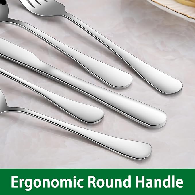 Salad Forks And Teaspoon,6.7 Inches Stainless Steel Dessert Spoons And Forks,Set Of 16 Dishwasher Safe Silverware Fork And Spoon For Home,Restaurant