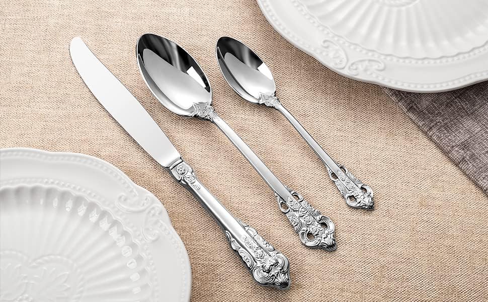 KEAWELL Gorgeous Luxury 4-Piece 18/10 Dinner Knife Set (Silver) - Image 4