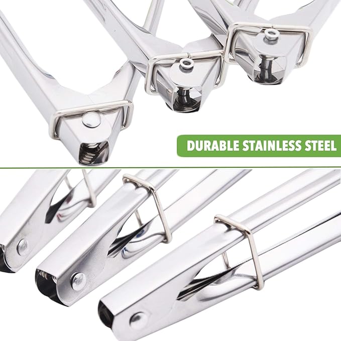 Small Serving Tongs with Silicone Tips 7-Inch Mini Tongs, Set of 3 (White)