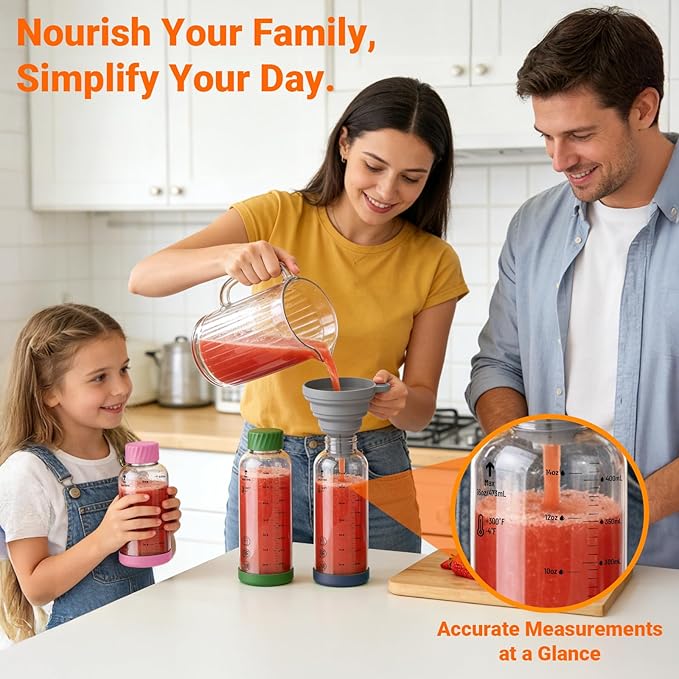 12 oz Glass Juice Bottles – 4 Pack Glass Water Bottles with Stainless Steel Lids – Leakproof, BPA Free, Heat-Resistant Borosilicate Glass for Juicing, Smoothies, Milk, Protein, Beverage Storage