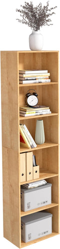 Wooden 6 Cube Storage Organizer, Classic Oak 6 Cube Storage Shelf, 6 Tier Closet Organizers Storage Cubes Display Cubby, Versatile Cubes Open Bookshelf and Cubby Organizer for Any Space 15.7inch