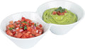 Restaurantware-9.1 x 4.9 x 2.3 Inch Double Dip Bowls, 1 Microwavable Condiment Server - 2 Compartments, Microwavable, White Porcelain Dip Tray, Dishwashable, For Snacks, Condiments, Or Toppings