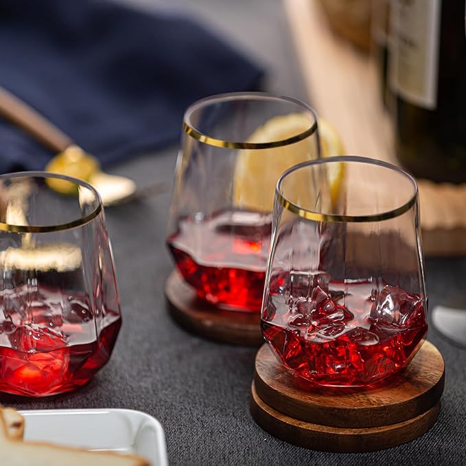 40 Pack Plastic Wine Glasses, 12Oz Origami Disposable Wine Glasses Unbreakable Clear Plastic Cocktail Glasses Recyclable Shatterproof Reusable Wine Cups