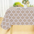 Smiry Rectangle Table Cloth, Waterproof Vinyl Tablecloths with Flannel Backing for Rectangle Tables, Wipeable Spillproof Plastic Tablecloth for Dining, Camping, Indoor and Outdoor (54"x120", Khaki)