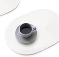 FunWheat Oval Braided Placemats Set of 6 Table Mats for Dining Tables Woven Washable Non-Slip Shining Place mats12x18 Inch Table mats for Indoor Outdoor Use((Oval White, 6pcs)