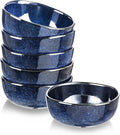vicrays Ceramic Cereal Bowls - 26 Ounce Porcelain Soup Salad Rice Dessert Cream Set - Chip Resistant Dishwasher Microwave Safe - Set of 6 (Blue)