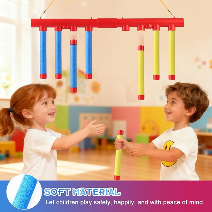 Reflex Sticks Challenge Game with Remote Control in 3 Speed Modes for Solo/Dual Play,Hand Eye Coordination & Reaction Training Toy,Reflex Drop Sticks Game for Kids Adults(Battery Free)