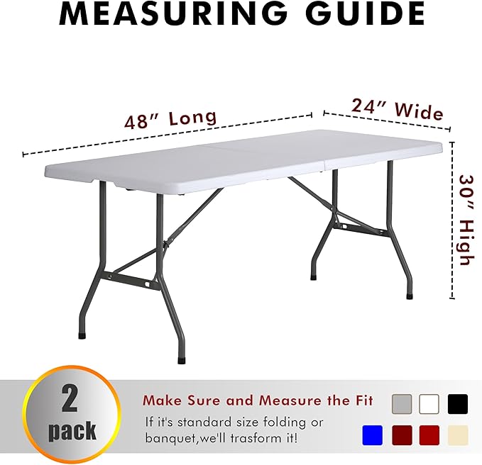 Nasitos 2 Pack Burgundy Tablecloth Rectangle Fitted for 4 Foot-Open Back Valentines Tablecloth Fabric Washable and Wrinkle Resistant Table Cover for Trade Show, Parties, Banquet, Buffet, Baby Shower