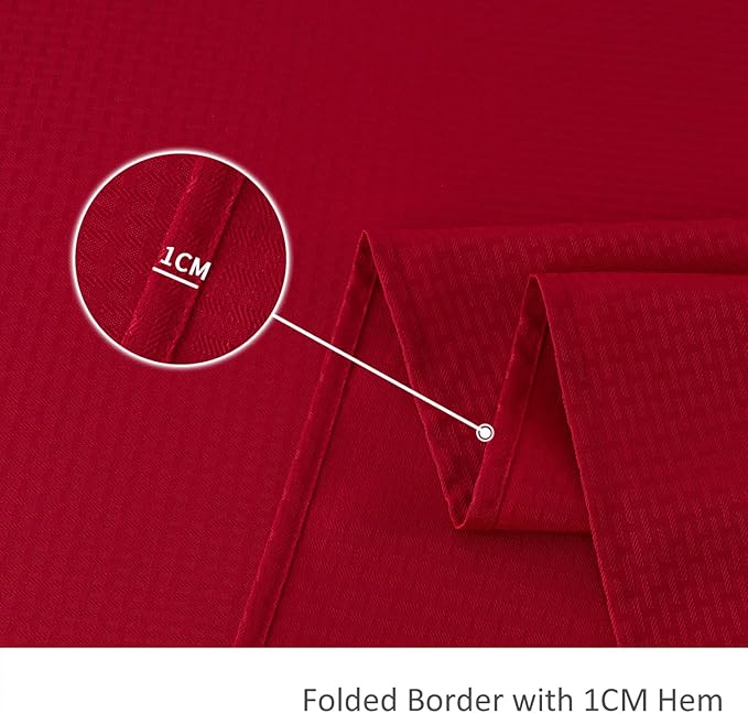 maxmill Christmas Tablecloth Weaved Texture Design Stain Resistant Waterproof Wrinkle Resistant Table Cloth, Decoration for Dining Room Holiday Parties Dinner, Rectangle 60 x 120 Inch, Red