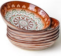 Yeacccng Pasta Bowls Set of 6, 35 Oz Ceramic Large Salad Bowl, 8.5 Inch Colorful Serving Bowls for Kitchen, Dishwasher & Microwave Safe, Scratch-Resistant, Lead-Free (Brown*6)