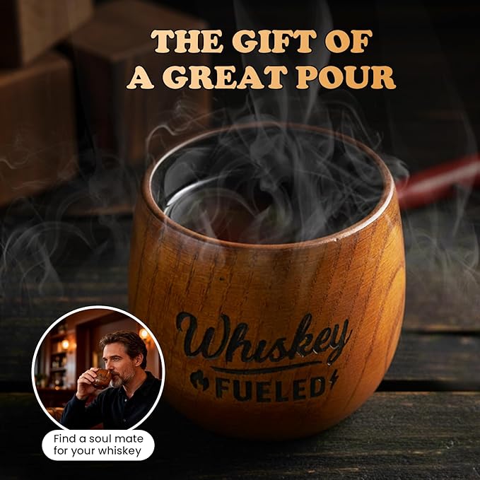 Daddy's Sippy Cup, Charred Wooden Whiskey Glasses, Bourbon Drinking Glass, Whiskey Gifts for Dad, Old Fashioned Whiskey Tumbler, Great Bourbon Gifts for Men, Dad, Husband, Brother, Whiskey Lovers