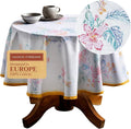 Maison d' Hermine Table Cloth Round Table 100% Cotton 63 Round Inches Tablecloth Reusable Decorative for Dining Room Farmhouse Home Valentines Day Decorations Spring Summer - Paradise Island