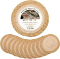 13 in Woven Placemats Plate Chargers Set of 12, Boho Farmhouse Rustic Round Place Mats for Dining Table Decor, Rattan Wicker Table Mats Chargers for Dinner Plates