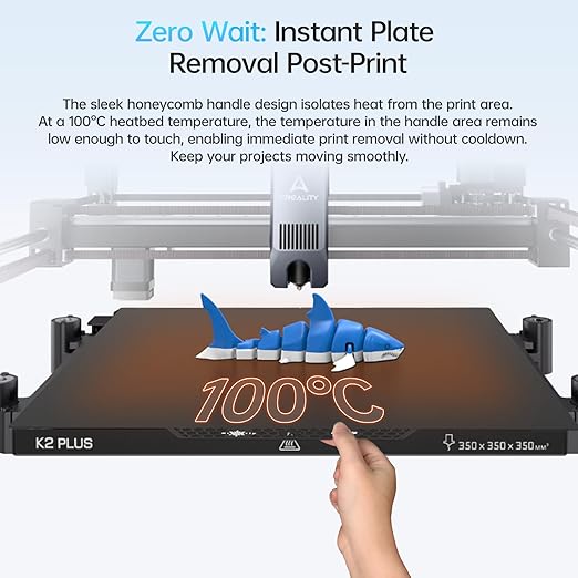 BIQU CryoGrip Pro Glacier 370x370mm Panda Build Plate for Creality K2 Plus 3D Printer Double Sided Upgrade Build Plate Removable Surface Platform