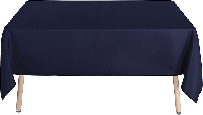 sancua Rectangle Tablecloth - 60 x 102 Inch - Stain and Wrinkle Resistant Washable Polyester Table Cloth, Decorative Fabric Table Cover for Dining Tables, Buffet Parties and Camping, Navy