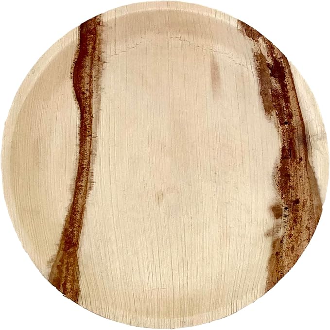NEATtable Palm Leaf Plates | Disposable & Compostable | Eco Friendly & 100% Natural | Great for Outdoor Events, Wedding, Party, Barbecues | 12-inch Round Plate, Pack of 25