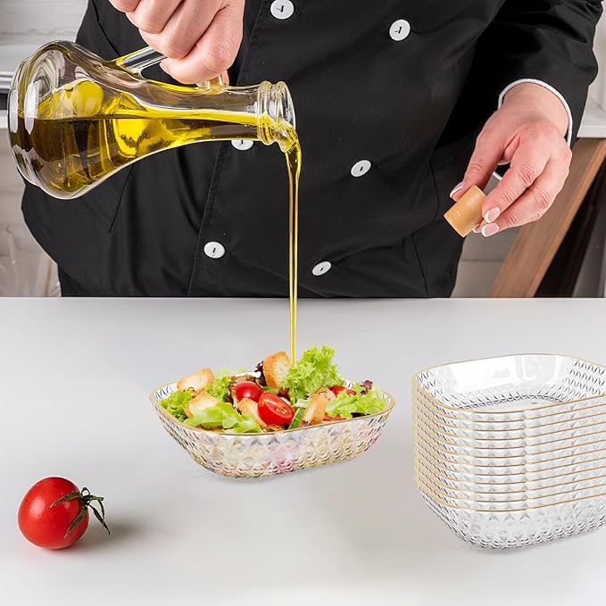 Clear Plastic Bowls, 24 Pack 22 Oz Plastic Serving Bowl Salad Serving Bowl Fruit Salad Bowl For Party Wedding Birthday Snack Fruit (Transparent)