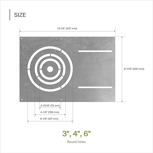 ASD 13 Inch New Construction Mounting Plate with Asymmetric Round Hole - 3/4/6 Inch Flat Steel Rough in Wafer Light Bracket, Shallow LED Recessed Lighting Housing, 48 Pack