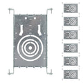 ASD New Construction Mounting Plate with Round Holes - 3/4/6 Inch Adjustable LED Recessed Lighting Housing with Extendable Hanger Bars, Shallow Wafer Light Bracket, Mounting Kit with Notches, 6 Pack