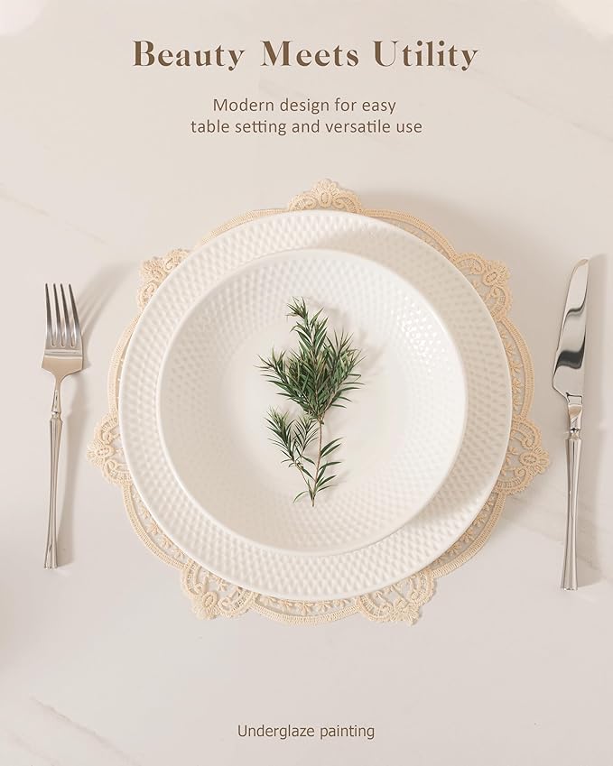 Dinnerware sets plates and bowls sets modern plates,Ceramic Dinnerware Sets,12 Pieces Porcelain Lightweight Plates,Scratch Resistant Dish Set (style - 11, 4 - Set (12pcs))