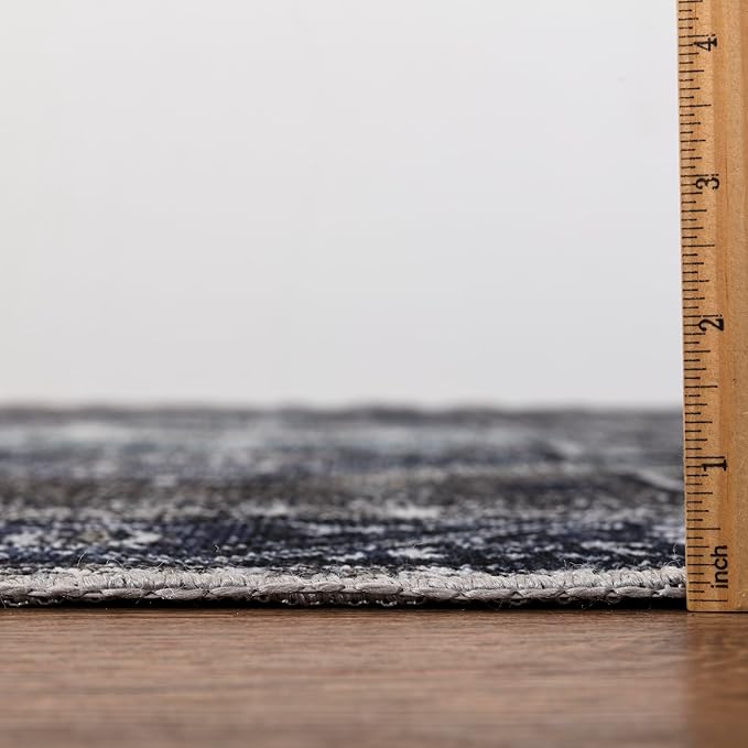 Keen Home Design 5x7 Rug - Machine Washable Area Rug with Non-Slip Backing, Ideal for Living Room, Dining Room, Bedroom - Vintage, Easy Clean, Durable, Low Pile - (5' x 7')
