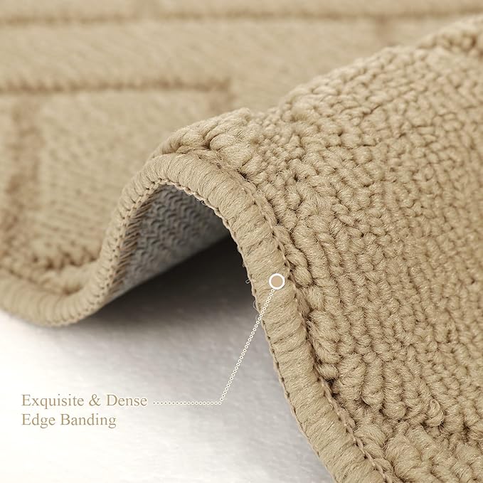 hicorfe Kitchen Rugs and Mats Sets,Super Absorbent Polypropylene Non-Slip Rug,Soft Comfort Floor Mat,Washable for Kitchen,Hallway,Office,Sink,Laundry(24" x 35",Brown)