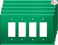 LIDER Reflective Acrylic Decorator Wall Plate, Mirrored Light Switch Plate, Plexiglass Outlet Cover, Acrylic Glass, Oversized 4-Gang 5.25" x 8.88", LWP-34O-AGR5P, Green, 5 Pack
