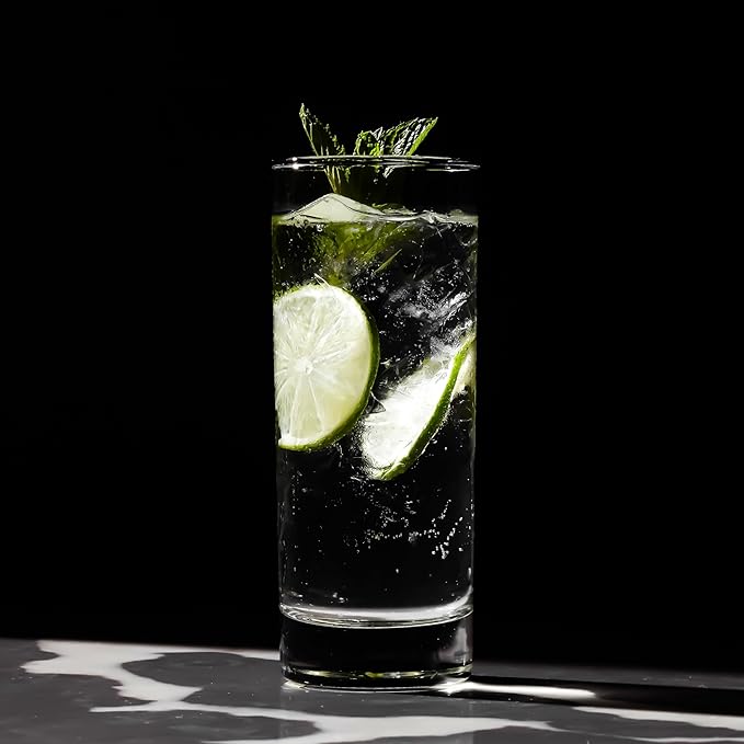LEMONSODA Premium Highball Glass Set - Elegant Tom Collins Glasses Set of 6-12oz Tall Drinking Water Glasses - Bar Glassware for Mojito, Whiskey, Cocktail