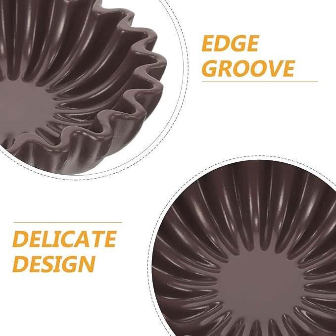 Decorative Wavy Edge Bowl 6-inch Black Fruit Bowl Jewelry Storage Organizer Snack and Key Holder for Living Room Tabletop Display