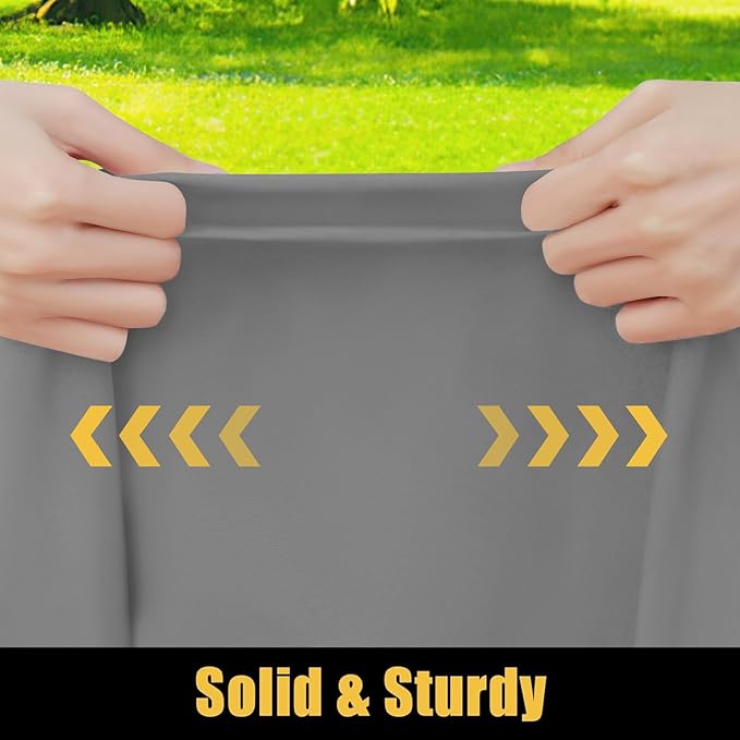Smiry Rectangle Picnic Table Cloth, Waterproof Elastic Fitted Tablecloths for 5 Foot Tables, Washable Polyester Table Cover for Camping, Indoor and Outdoor (Grey, 36"x60")