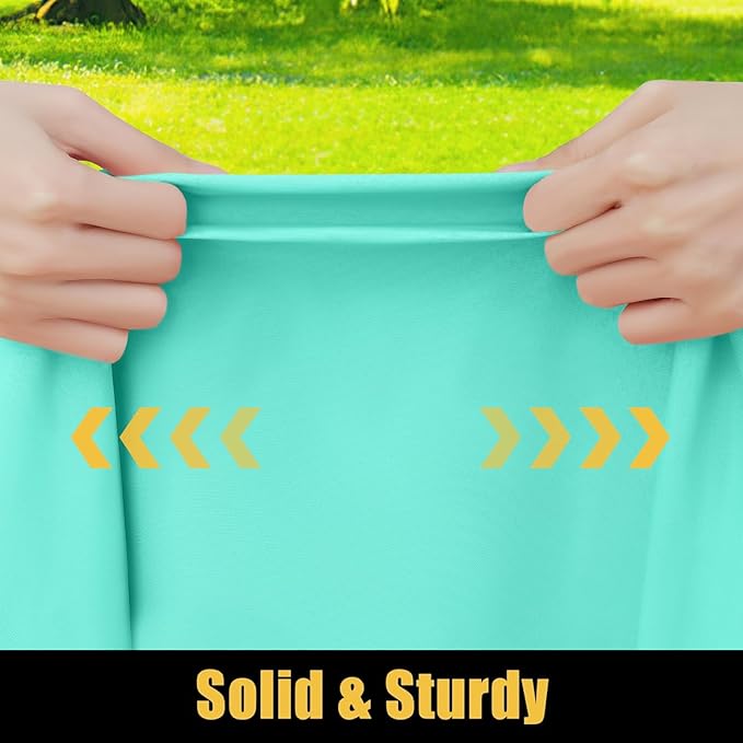 Smiry Rectangle Picnic Table Cloth, Waterproof Elastic Fitted Tablecloths for 4 Foot Tables, Washable Polyester Table Cover for Camping, Indoor and Outdoor (Aqua, 24"x48")