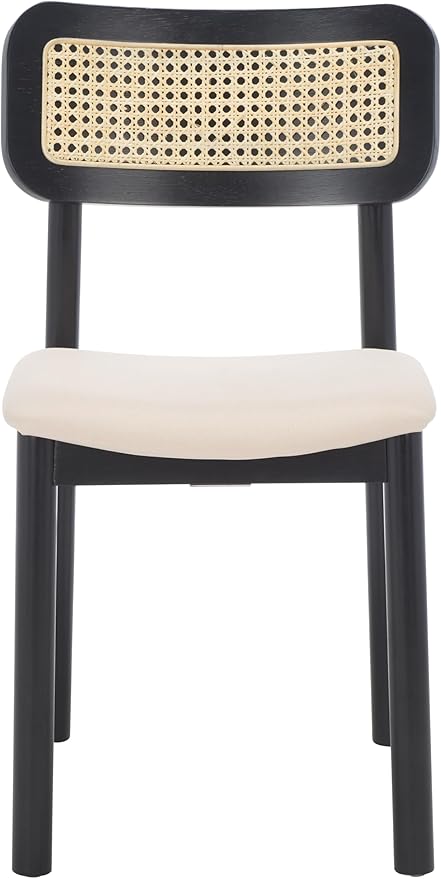 SAFAVIEH Home Collection Egon Coastal Black/White Dining Chair Set of 2