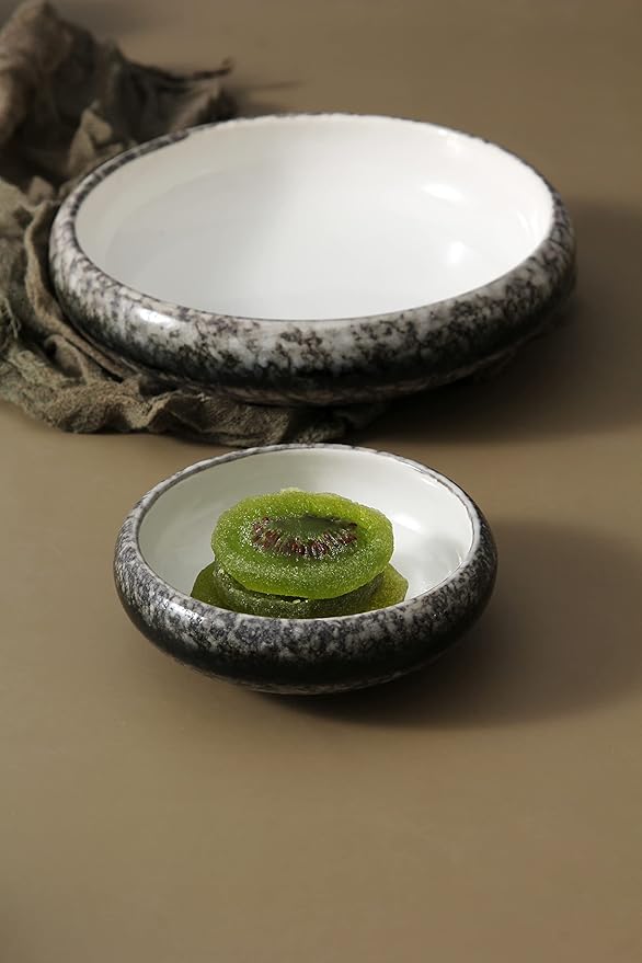 Uaral Soy Sauce Dish Sushi Dipping Bowls Pinch Bowl Stoneware Japanese Small Serving Dish Set,3.75 Inch Set of 6 (White)