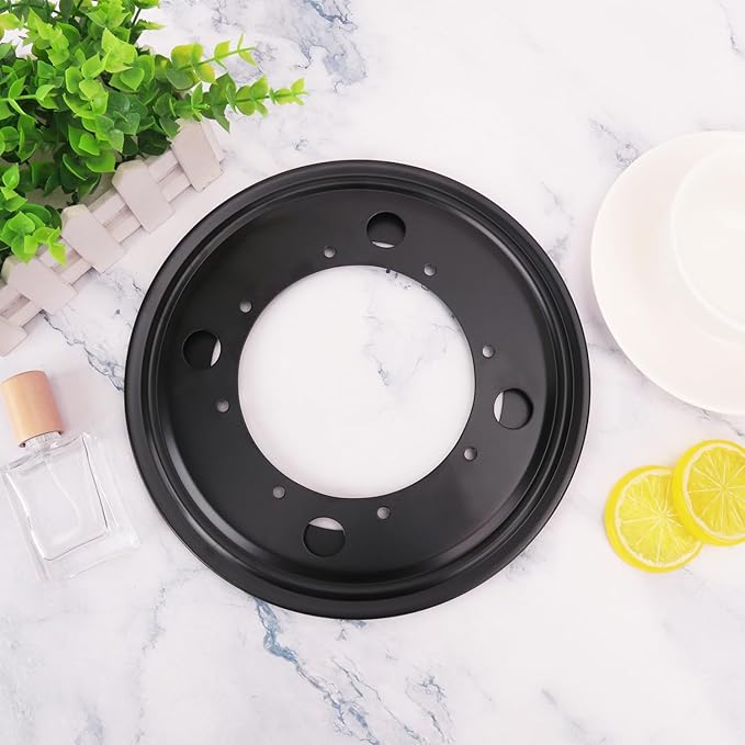 5 Pack 9 Inch Round Lazy Susan Hardware, 5/16 inch Thick Rotating Swivel Lazy Susan Turntable Bearing Plate for Kitchen, Restaurant, Black