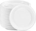 PLASTICPRO 400 PCS White Plastic Round 9 Inch Plastic Plates Premium Quality Light Weight Disposable Dishes Dinner Plates for Parties Weddings
