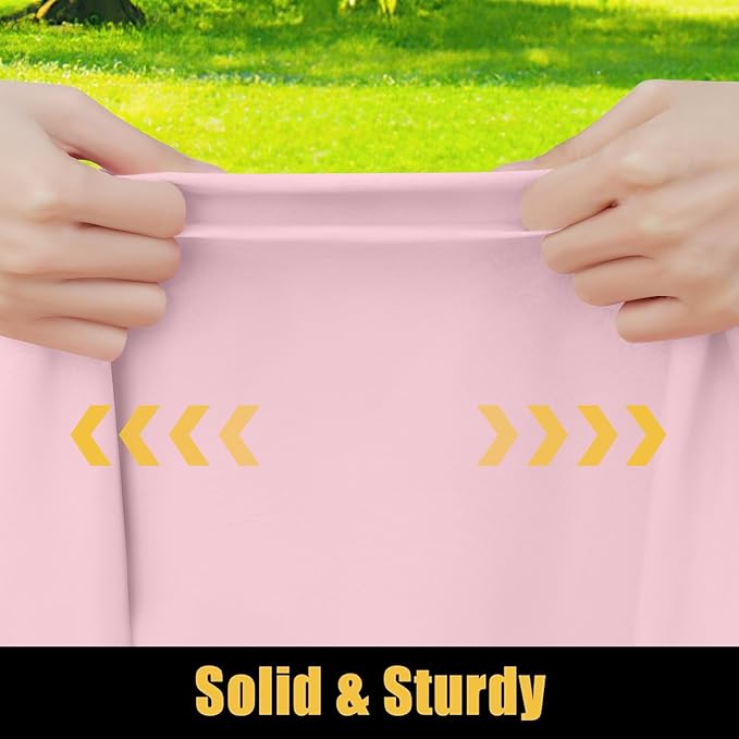 Smiry Rectangle Picnic Table Cloth, Waterproof Elastic Fitted Tablecloths for 4 Foot Tables, Washable Polyester Table Cover for Camping, Valentine's Day and Outdoor (Pink, 24"x48")