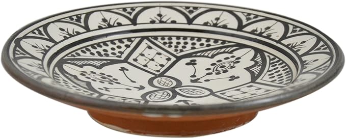 Ceramic Plates Moroccan Handmade Appetizer Tapas Serving Decorative 8 inches Round