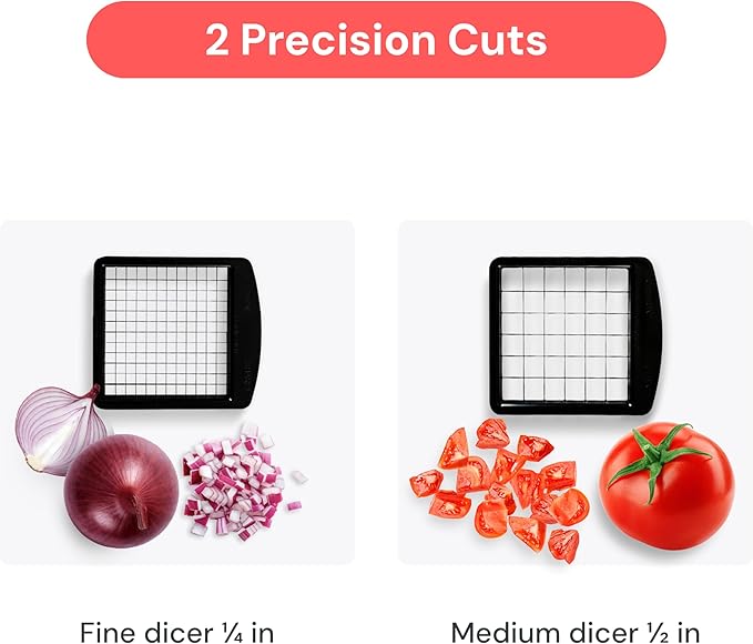 Fullstar The Original Pro Chopper - Vegetable Chopper and Spiralizer, Food Chopper with Container, Fruit Slicer, Kitchen Gadgets & Accessories, Home Essentials (2 in 1, Black)