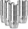 Beasea Stainless Steel Cups 10 oz, 12 Pack Bulk Stackable Insulated Stainless Steel Drinking Tumbler Cups Double Wall Metal Small Pint Glasses Tin Cups for Home Restaurant Office Party Camping